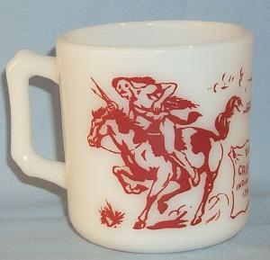 DAVY CROCKETT Milk Glass Mug