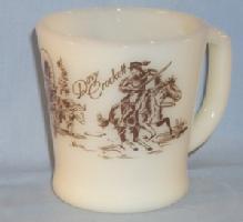 DAVY CROCKETT Milk Glass Coffee Mug