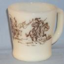 DAVY CROCKETT Milk Glass Coffee Mug