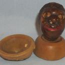 Black Americana Hand Carved Head Figure Salt Dip - Ethnographic