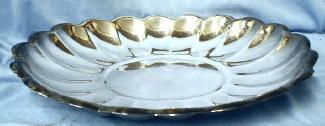 vintage Reed & Barton Oval Scalloped Tray - Large Oversize Silverplate silver plate