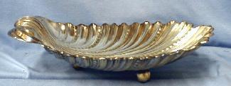 vintage English Silver SHELL Shaped Console Bowl - Antique metalware