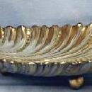 vintage English Silver SHELL Shaped Console Bowl - Antique metalware