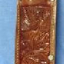 Large Knife with Sheath FANCY Engraved Blade