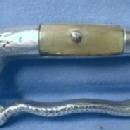 Large Knife with Sheath FANCY Engraved Blade