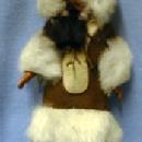 vintage Eskimo Doll - Hard Plastic 1950s Alaska Souvenir Real Fur Cloths - toys