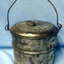 Kitchen Tin Berry Bucket - Vintage Covered Pail - metalware