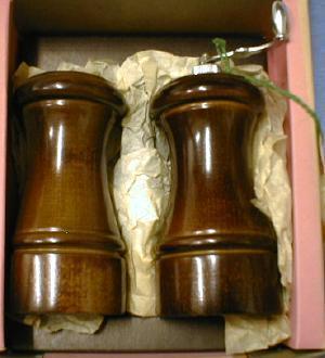 Walnut Pepper Mill & Shaker - Vintage 1950s New