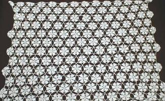 old Crochet Tablecloth - Vintage Large Tablecover - textile