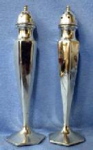 vintage Silver Plate Shakers - Silver Plate Tall Salt & Pepper
