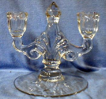 Heisey glass Candleholder - Queen Ann Mold - Clear