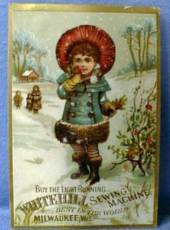 WHITEHILL Sewing Machine Trade Card - Vintage Advertising paper