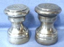 old Sterling Silver Salt & Pepper Shakers - Vintage S&P Lined with Wood