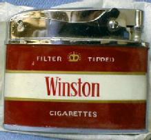 old Winston Cigarette Lighter - NEW in Box - Vintage Tobaccianna Advertising