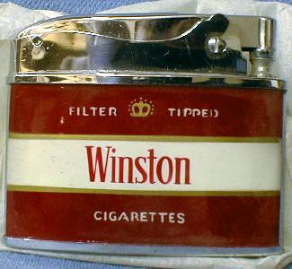 old Winston Cigarette Lighter - NEW in Box - Vintage Tobaccianna Advertising
