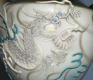 Two DRAGONWARE Latticed Porcelain Vases