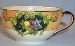 Exceptional NORITAKE 6 Place Setting Hand Painted Mother of Pearl Porcelain Refreshment Sets