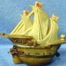 vintage Celluloid SHIP Tape Measure - Figural Sailing SHIP with Dolpin Head - Misc