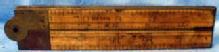 old Hamlett Rule & Level Co. Folding Wood & Brass Rule - Vintage Misc Tool