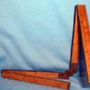 old Hamlett Rule & Level Co. Folding Wood & Brass Rule - Vintage Misc Tool