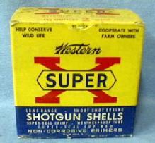 Western Super X 16ga Shotgun Shell Box with Paper Shells - Vintage Sporting Collectible