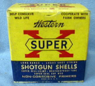 Western Super X 16ga Shotgun Shell Box with Paper Shells - Vintage Sporting Collectible