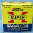 Western Super X 16ga Shotgun Shell Box with Paper Shells - Vintage Sporting Collectible
