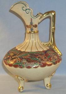 Three Footed Handled Pottery Ewer