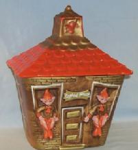 California Originals ELF SCHOOL HOUSE Pottery Cookie Jar