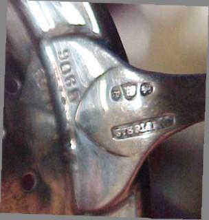 SterlingTea Strainer Hallmark - Silver