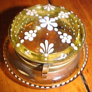 Enameled Patch Box Amber - glass
