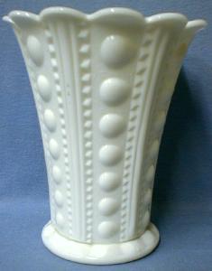 Milk Glass JEWEL ZIPPER and BUTTON Large Vase