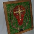 JAGERMEISTER Symbol Stained Glass in Wooden Frame - Misc.