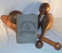 DUMB BELL and INDIAN CLUB Excercise Equipment with Instruction Book - Sporting