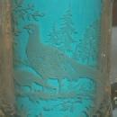 Pair of Etched Pheasant and Elk German Glass Drinking Mugs