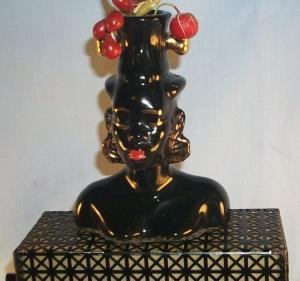 Black Americana Woman Figurine Electric Television Lamp - Ethnographic