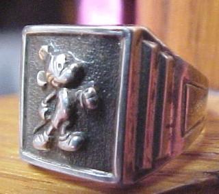 MICKEY MOUSE Ring Sterling - Collectibles