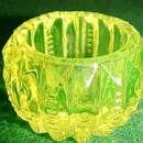 Vaseline Zipper Bow Open Salt - Glass