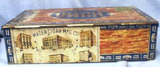 Tobacco HUMO Cigar Box with Glass Lid - Detroit Michigan Tin Cigar Display Box - Tobacciana
