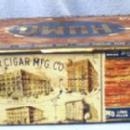 Tobacco HUMO Cigar Box with Glass Lid - Detroit Michigan Tin Cigar Display Box - Tobacciana