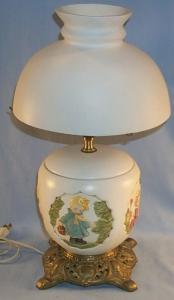 Children's White Pottery Electric Lamp