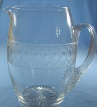 Signed Cut Glass Pitcher - Antique Milk Pitcher