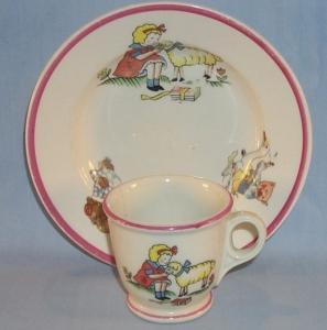Child's Pottery Bowl and Cup Set