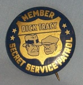 DICK TRACY Secret Service Patrol Member Pin On Badge - Metalware, Toy