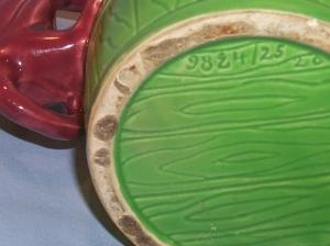 Unusual MONKEY Handled Green Pottery Milk Pitcher