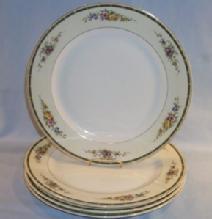 Four GERMAN Flower Decorated Gold Trimmed Porcelain Plates