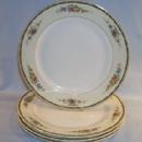 Four GERMAN Flower Decorated Gold Trimmed Porcelain Plates