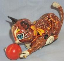 Marx ROLL OVER CAT Tin Wind Up Toy