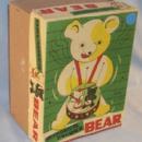 MECHANICAL DRUMMER BEAR Tin Wind Up Toy in Original Box