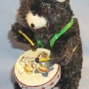 MECHANICAL DRUMMER BEAR Tin Wind Up Toy in Original Box